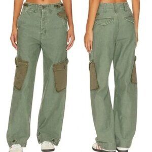 NWT MOTHER Denim Size 28 The G.I. Jane Greaser Nerdy On The Double Cargo Jean